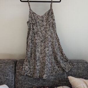 Leopard print fit and flare dress
